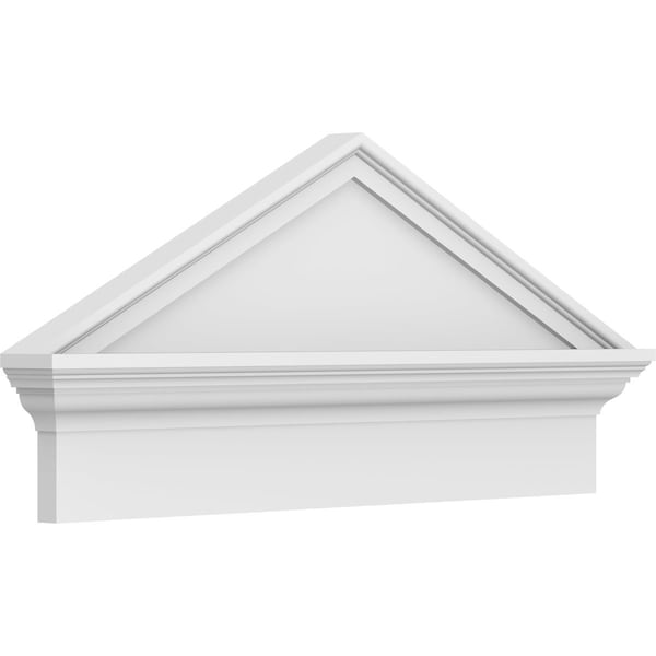 Ekena Millwork Peaked Cap Smooth Architectural PVC Combination Pediment, 30"W x 14-3/8"H x 2-3/4"P (Pitch 6/12) PEDPC030X145PKC00 - main